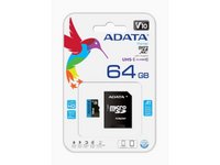 ADATA  Memóriakártya MicroSDXC 64GB + Adapter UHS-I CL10 (100/25) AUSDX64GUICL10A1-RA1 kép, fotó