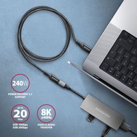 -  AXAGON SPEED+ USB-C hosszabító kábel 20GB/S 240W 1.5m Fekete BUCM32-CF15AB kép, fotó