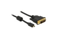 Delock  Átalakító Kábel - HDMI-micro D (apa) -> DVI 24+1 (apa) - 2m 83586 kép, fotó