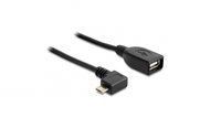 Delock  Átalakító Kábel - USB micro B (apa) - USB 2.0 A (anya) forgatott - 0,5m 83271 kép, fotó