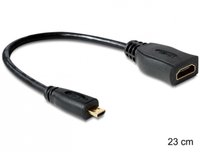 Delock  HDMI kábel Ethernettel - micro D apa > A anya 65391 kép, fotó