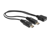 Delock  Micro USB Type-B (anya) - 2 x micro USB Type-B (apa) kábel - 20 cm 65440 kép, fotó