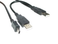 Delock  kábel 2x USB 2.0-A male to USB mini 5pin, 1m  82447 kép, fotó
