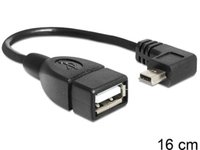 Delock  USB mini male to USB 2.0-A female OTG kábel, 16 cm 83245 kép, fotó