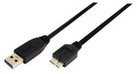 Logilink  USB 3.0 A->B Micro 2x apa csatlakozó kábel - 0,6m CU0037 kép, fotó