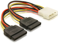 Delock  Power Kábel - 2x Sata HDD > 4 pin apa 60102 kép, fotó