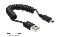 Delock  USB 2.0-A male to USB micro-B male, spirál kábel 83162 kép, fotó