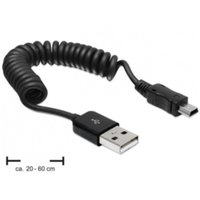 Delock  USB 2.0-A anya > USB mini apa spirál adapter kábel 83164 kép, fotó
