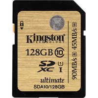 Kingston  Ultimate 128GB SDXC Class 10 UHS-I memóriakártya SDA10/128GB kép, fotó