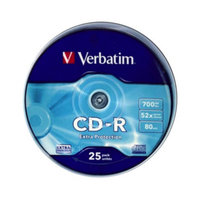 Verbatim  CD-R 700MB 52x Írható CD lemez (25db) 43432 kép, fotó