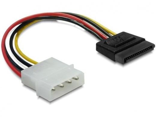 Delock  15pin SATA HDD > 4pin egyenes - Power kábel - 12 cm Kábel
