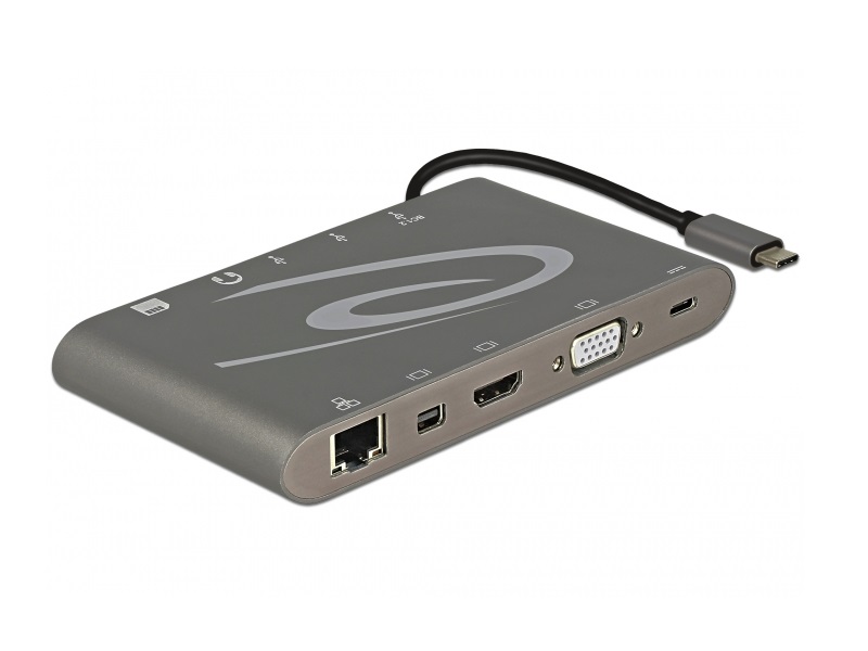 Delock  USB Type-C 60W dokkolóállomás Dokkoló, portreplikátor, HUB