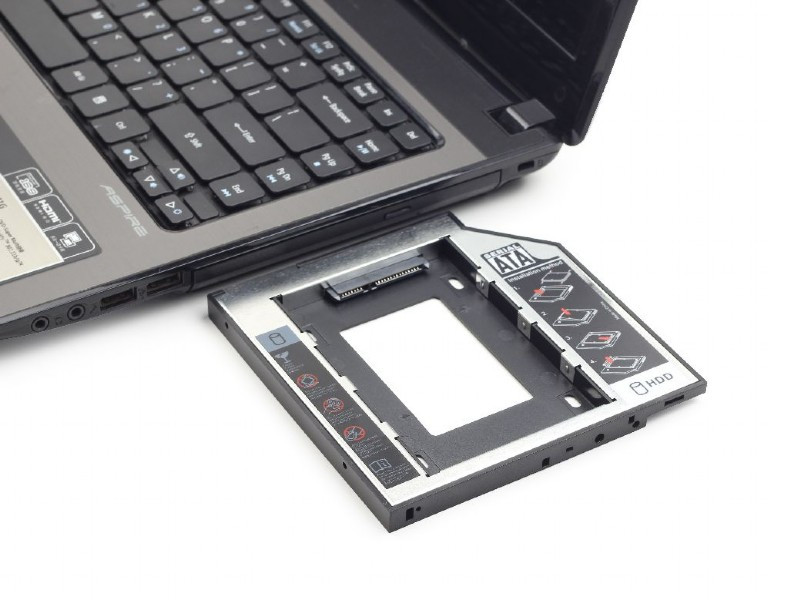 Gembird  Notebook 9,5mm ODD optikai meghajtó helyére HDD, SSD beépítő keret Bővítőkártya, HDD beépítőkeret