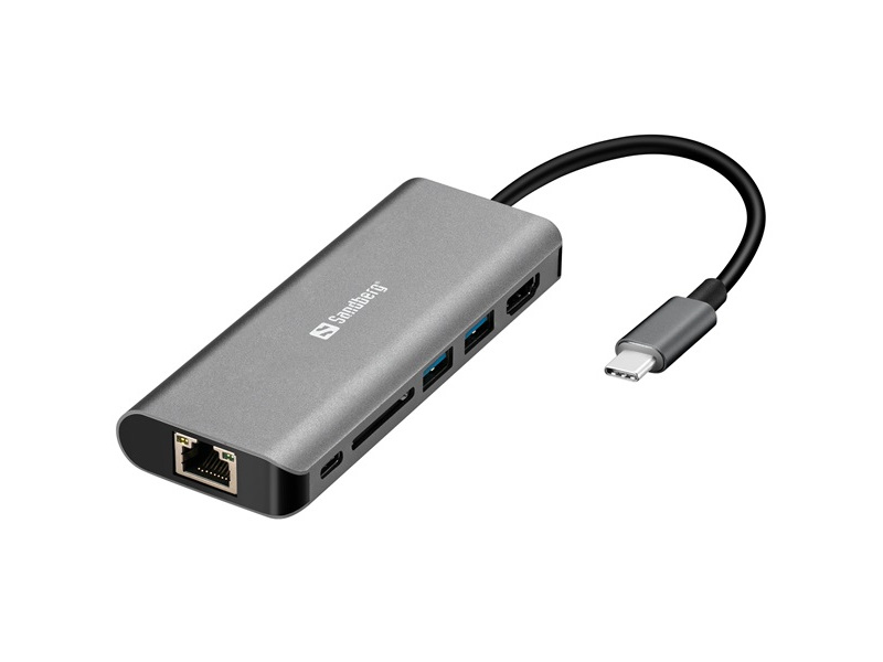 Sandberg  USB Type-C 100W dokkolóállomás Dokkoló, portreplikátor, HUB
